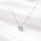 925 Sterling Silver Halo Pendant Necklace
